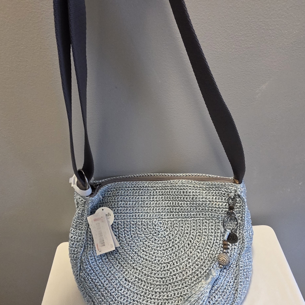 BRAND NEW The Sak Light Blue Crochet Crossbody Bag